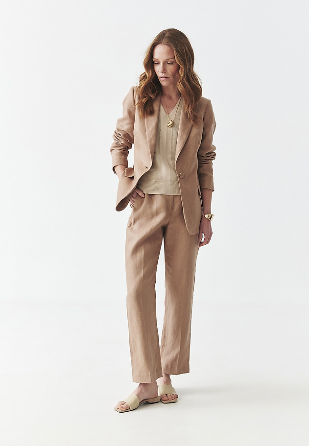 BLUZA IZ LANENINE KAMEL BARVE - LAMIA 3 BLUZA IZ LANENINE KAMEL BARVE - LAMIA 3 BEŽ 7
