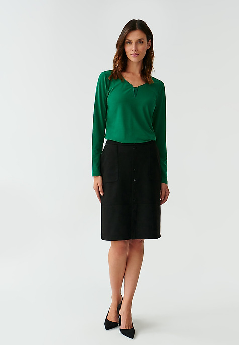 LADIES' SKIRT WITH SNAPS ZAMUA - NŐI SZOKNYA PATENTOKKAL ZAMUA FEKETE 2