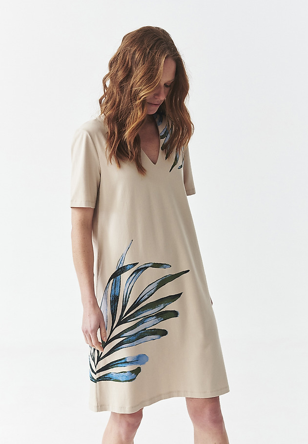 COTTON PATTERNED DRESS - RADIS COTTON PATTERNED DRESS - RADIS BEŻOWY 4