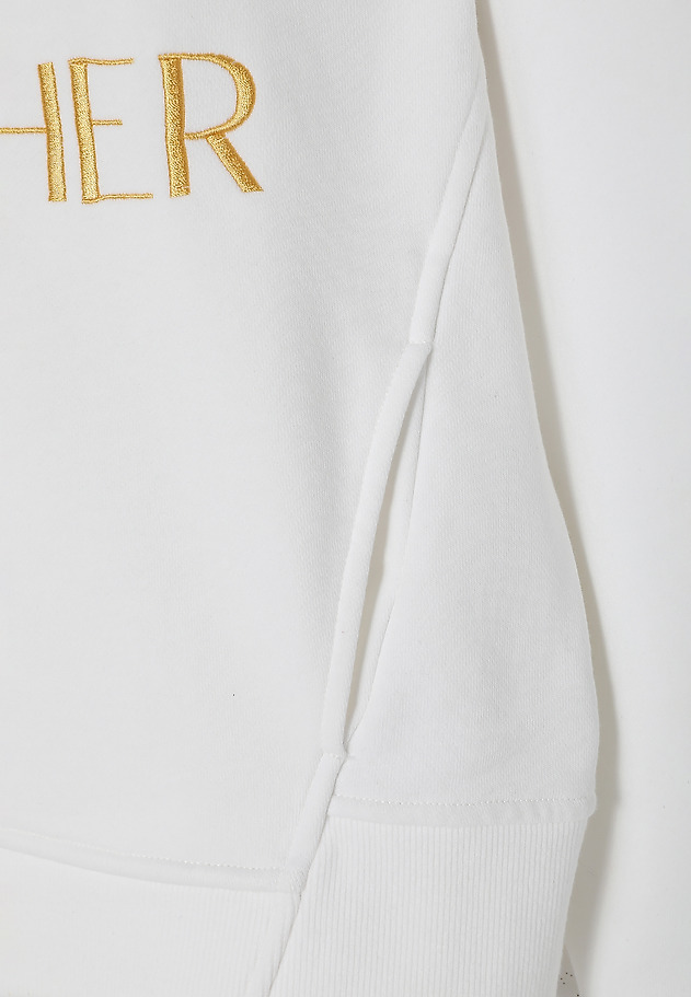 LADIES’ SWEATSHIRT WITH TEXT INSCRIPTION EMBROIDERY - GINGER LADIES’ SWEATSHIRT WITH TEXT INSCRIPTION EMBROIDERY - GINGER ECRU 8
