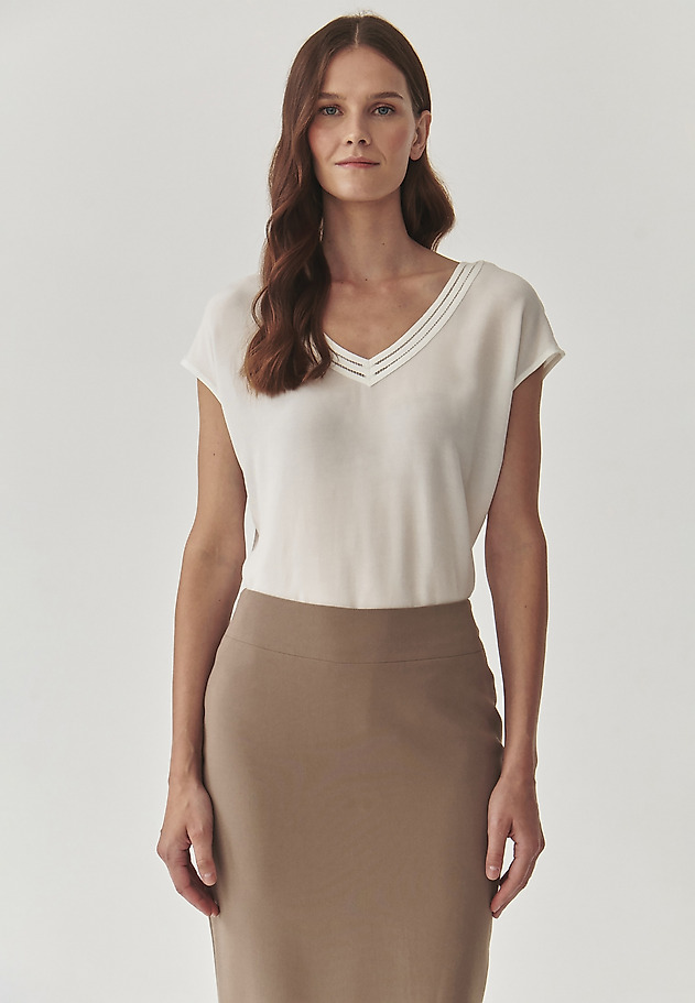 HÖLGY BLOUSE DÍSZÍTETT NYAKVONALLAL - MORO HÖLGY BLOUSE DÍSZÍTETT NYAKVONALLAL - MORO EKRÜ 3