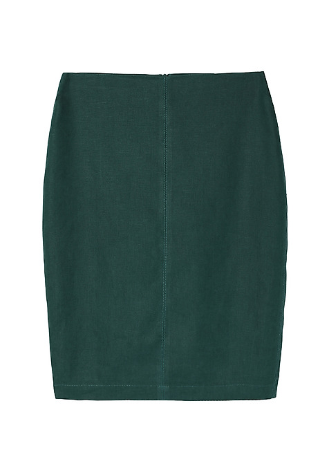LADIES’ LINEN PENCIL SKIRT WITH COTTON LINING - MONOLI 1 GREEN 2