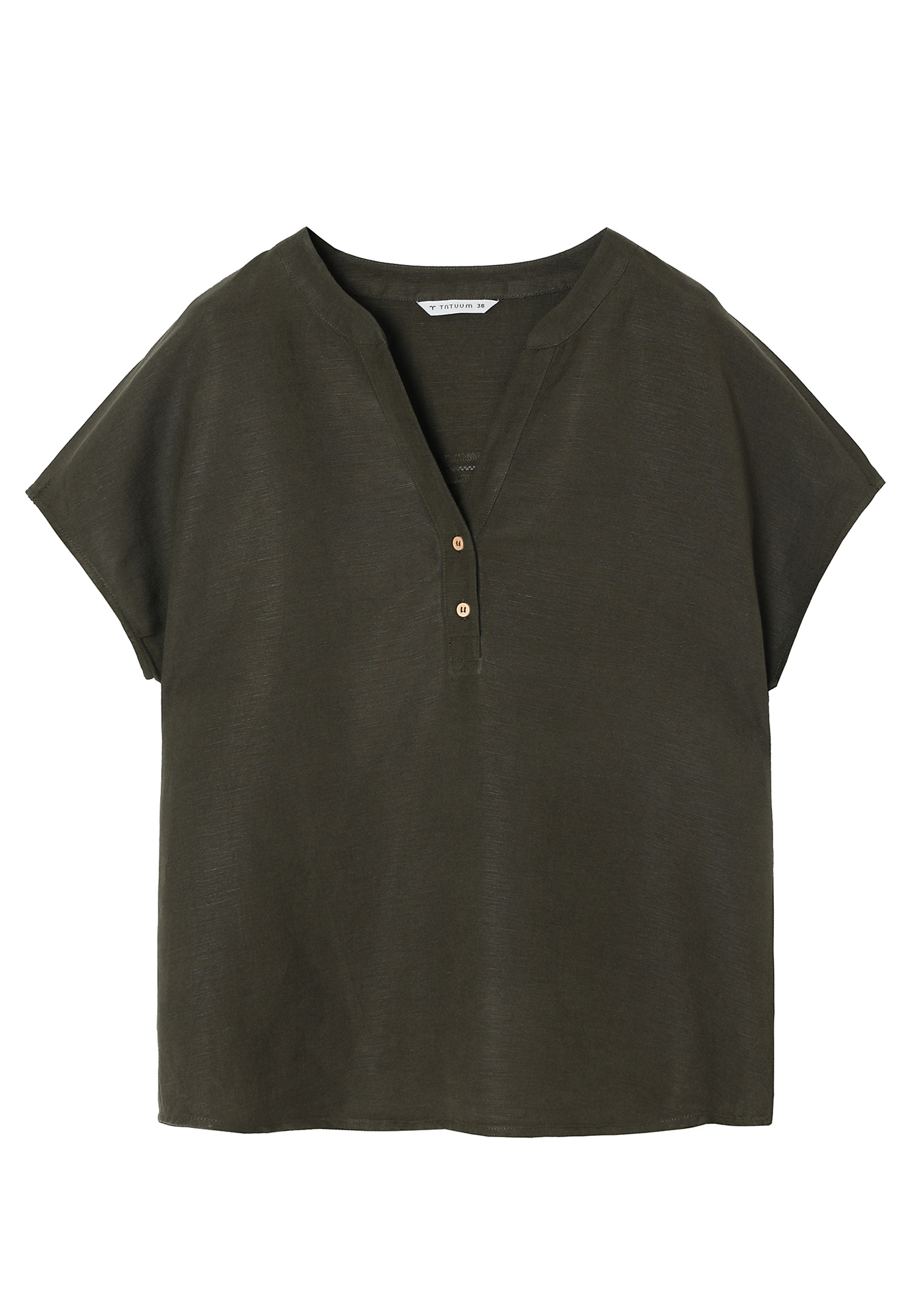 BLUZA IZ LANENIJA IN VISKOZE - SARAKINO BLUZA IZ LANENIJA IN VISKOZE - SARAKINO KAKI 108520