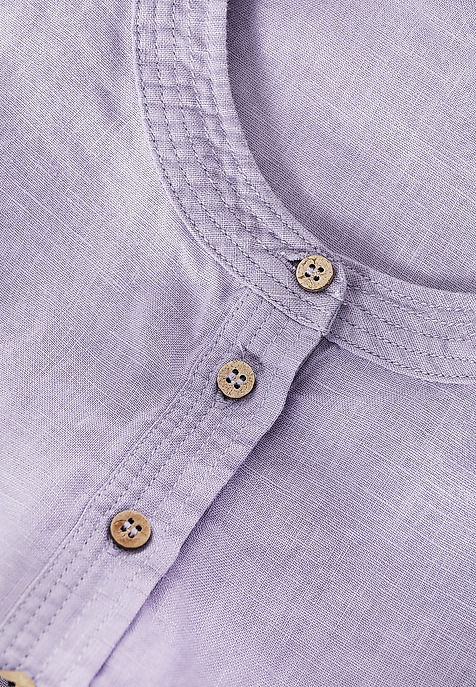 LADIES’ LINEN BLOUSE WITH COCONUT BUTTONS - SARAKIMO PURPLE 2