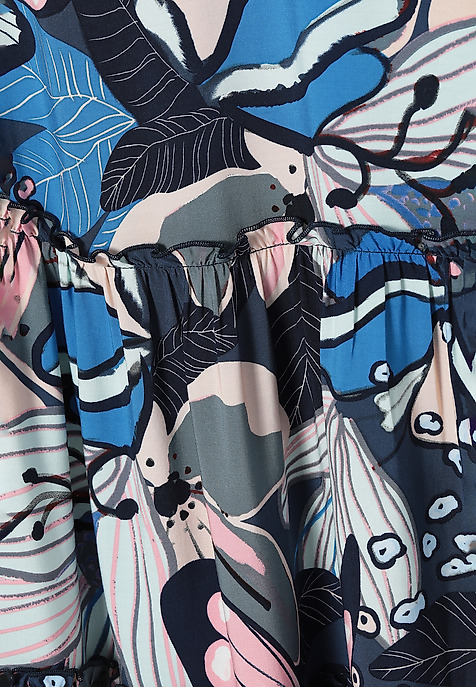 VOLNÉ ŠATY S POTISKEM EMRAMI VÍCEBAREVNÝ 2