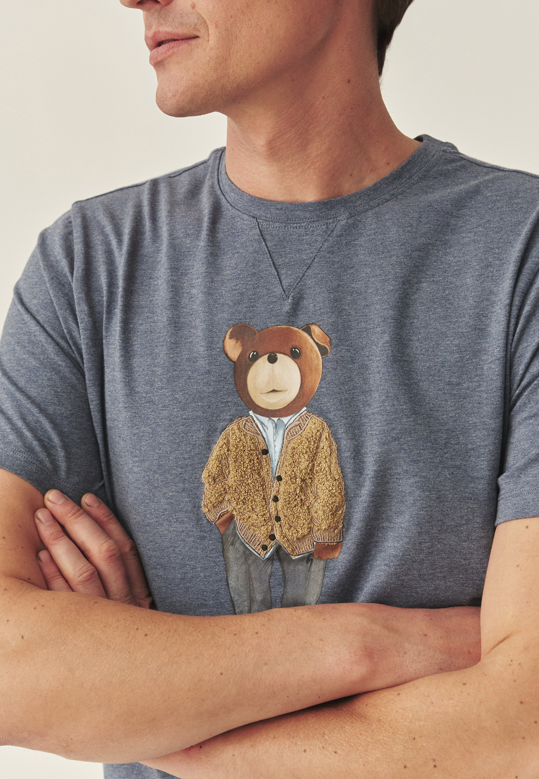 KLASYCZNY T-SHIRT Z BAJKOWYM WZOREM - FRANKO NIEBIESKI 2