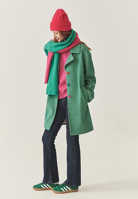WOOL HERRINGBONE COAT - SEWRO GREEN 2