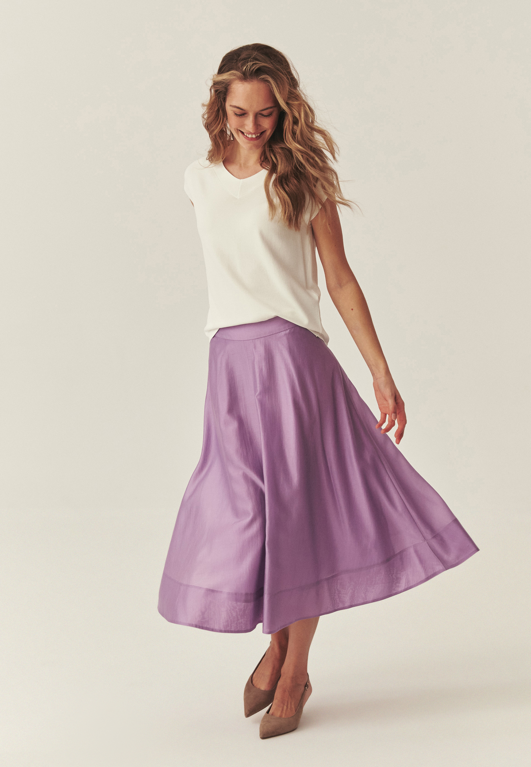 ROZŠÍRENÁ SUKŇA S LYOCELLOM LENZING™ – BENRE FIALOVÁ 2