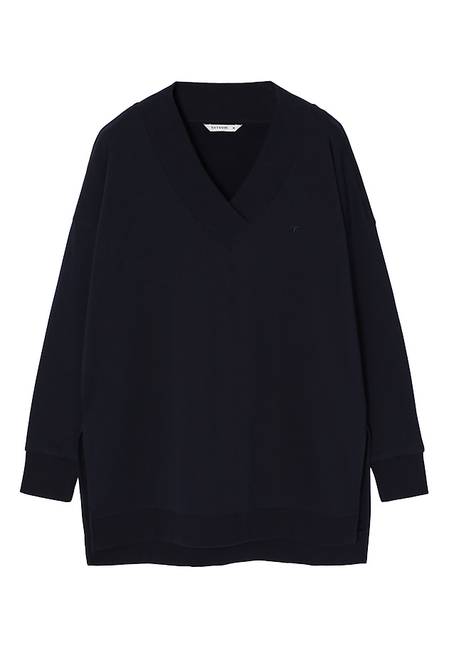 LADIES’ SWEATSHIRT WITH V-SHAPED NECKLINE - FILIPPA LADIES’ SWEATSHIRT WITH V-SHAPED NECKLINE - FILIPPA GRANATOWY 6
