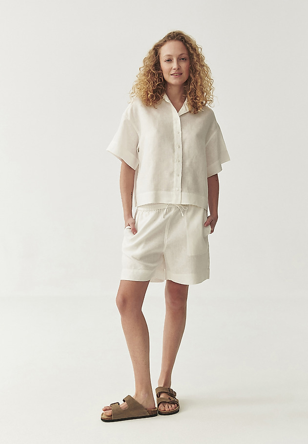 LINEN SHORTS WITH TIES - SEVILLA LINEN SHORTS WITH TIES - SEVILLA ECRU 4