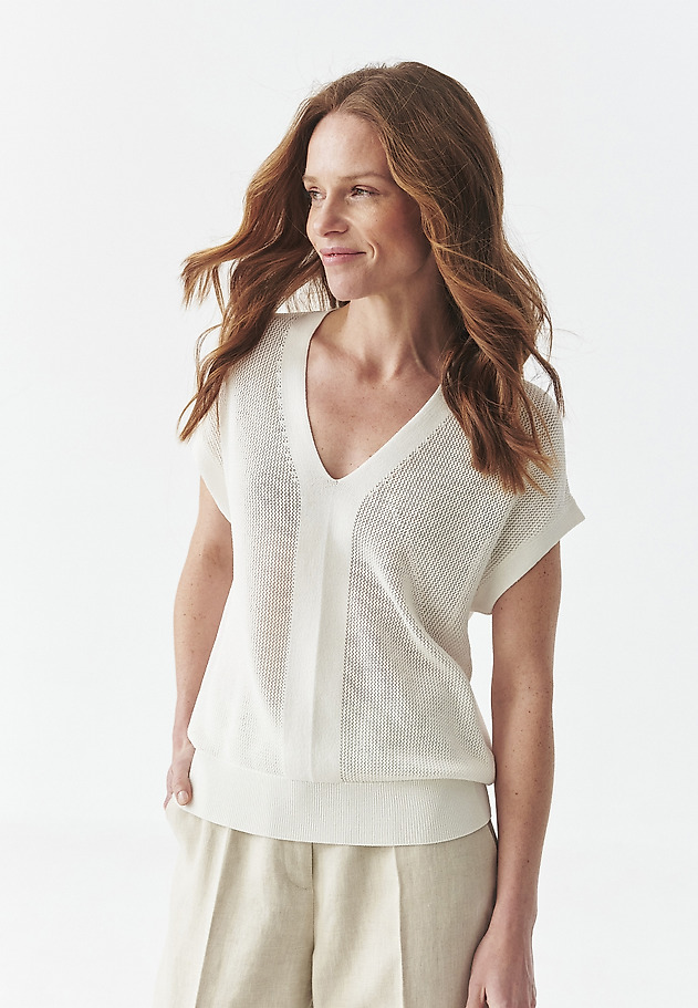 KNITTED BLOUSE WITH VISCOSE - TALA KNITTED BLOUSE WITH VISCOSE - TALA ECRU 1