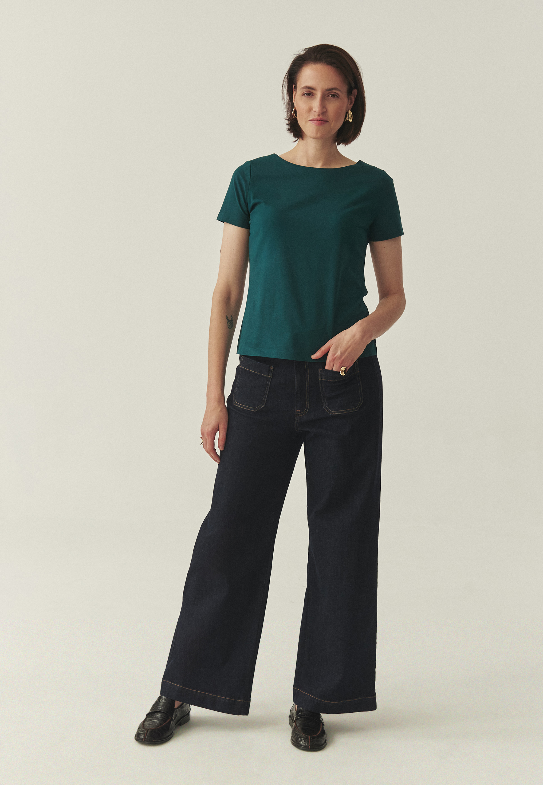 BEZSZWOWA BLUZKA Z BAWEŁNĄ - MIKAJA 4 ZIELONY 2