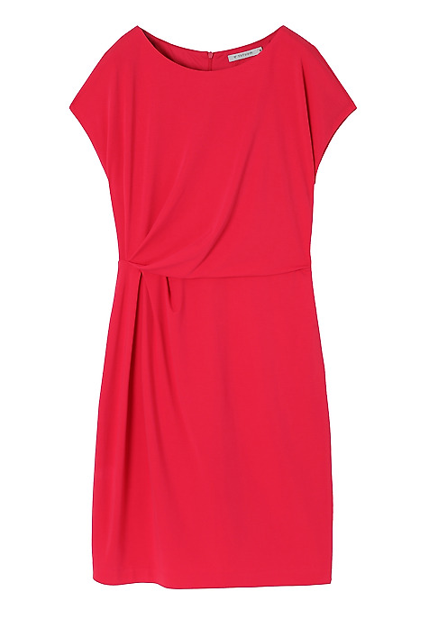 VISCOSE KNITTED PENCIL DRESS - JESSICA RED 2