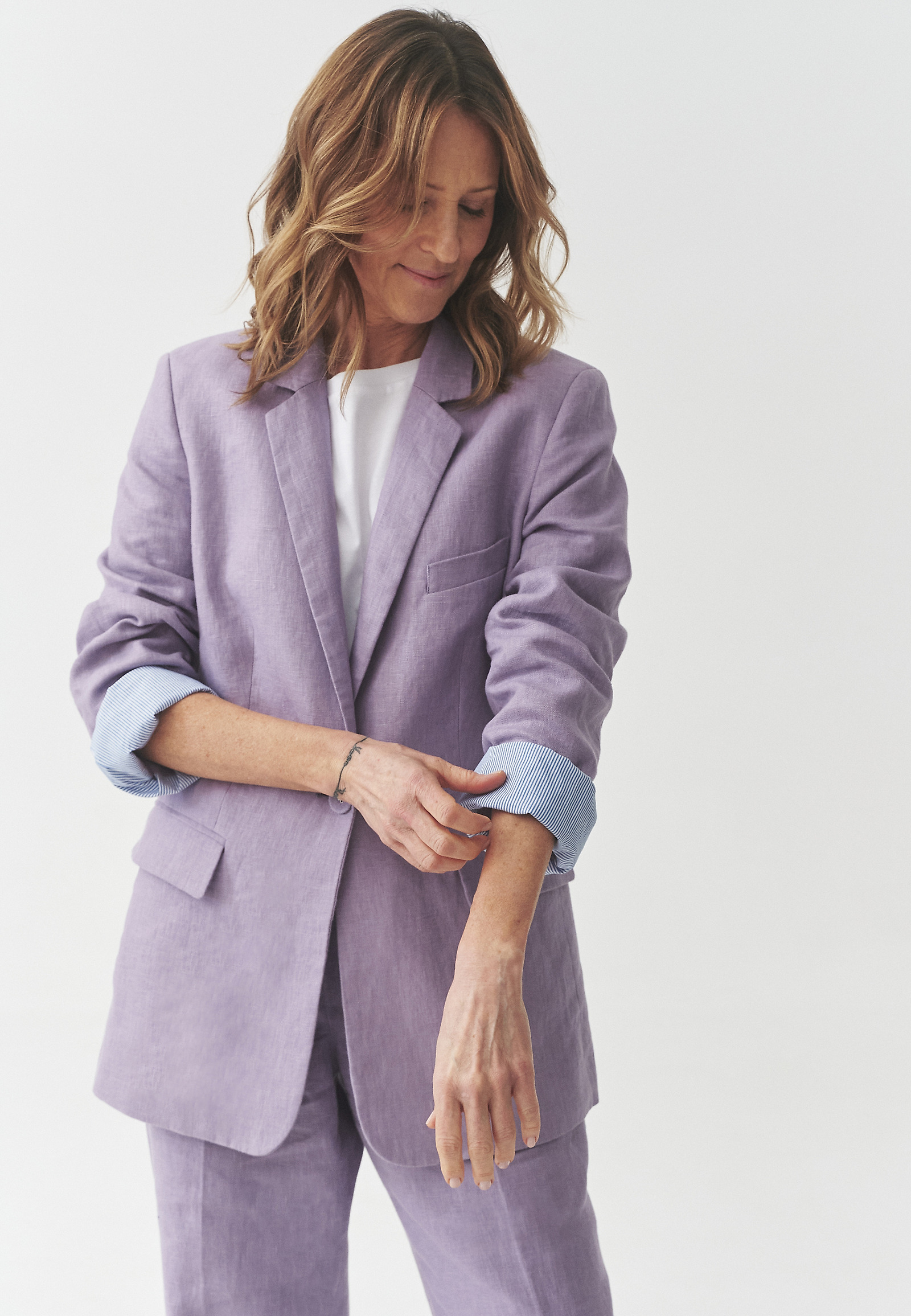 LOOSE-FITTING LINEN BLAZER - MEKO 1 LOOSE-FITTING LINEN BLAZER - MEKO 1 PURPLE 105406