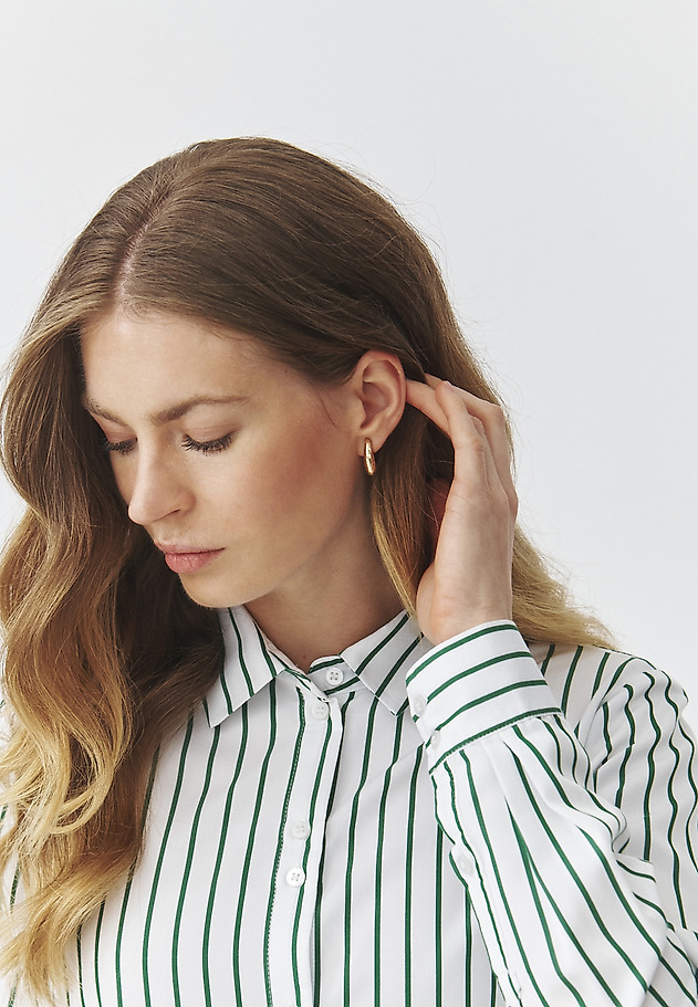 GREEN STRIPED FABRIC SHIRT — ENMO 1 GREEN STRIPED FABRIC SHIRT — ENMO 1 MULTIKOLOR 5