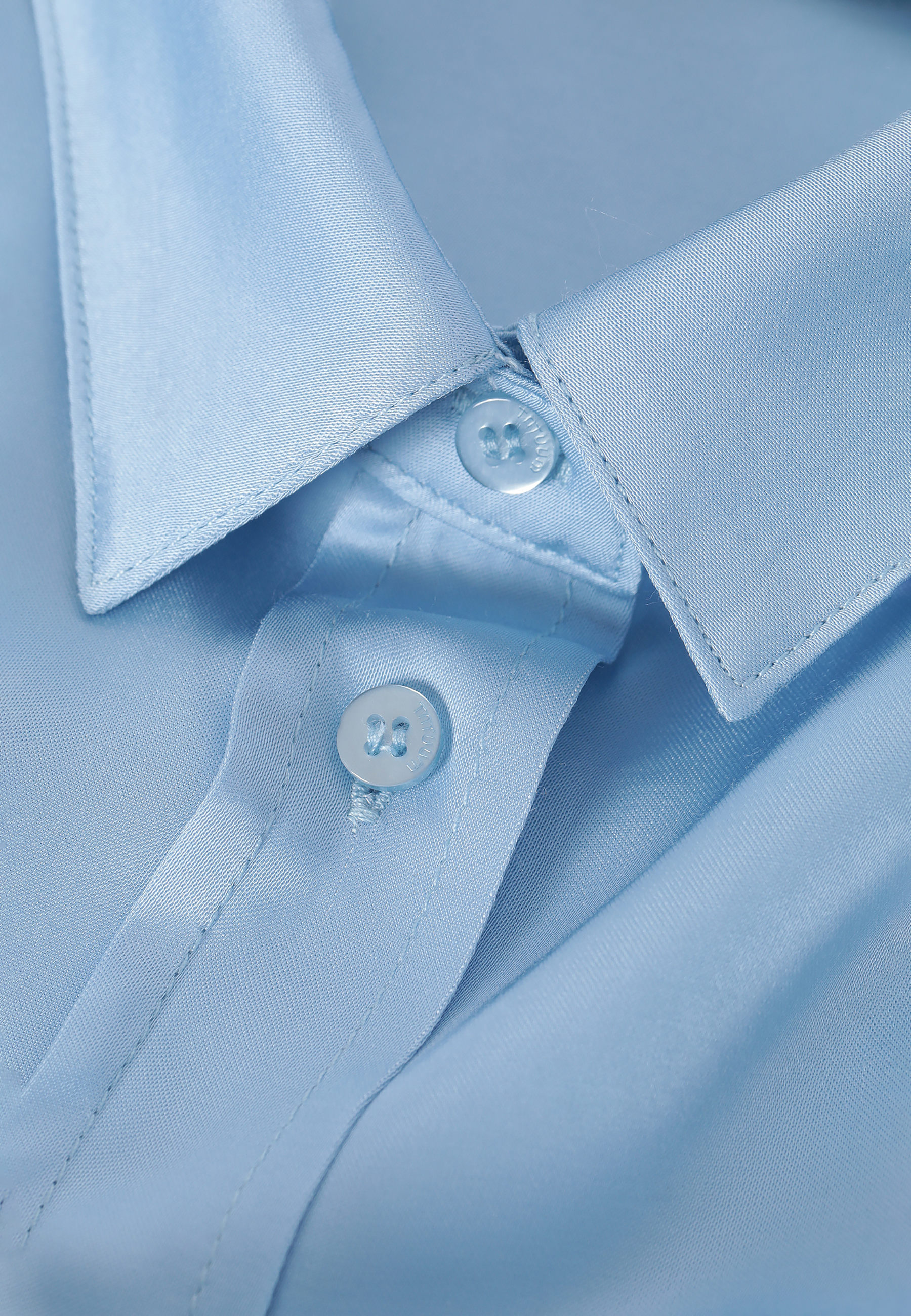 CĂMAȘĂ DE DAMĂ LUNG DIN SATIN DE VISCOZĂ TREALIA ALBASTRU 2