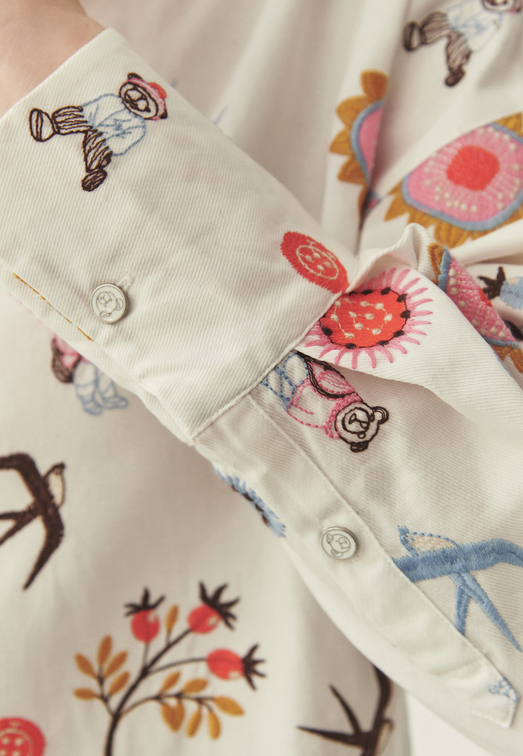 HAFTOWANA KOSZULA Z BAWEŁNĄ - NAMI BEŻOWY 2