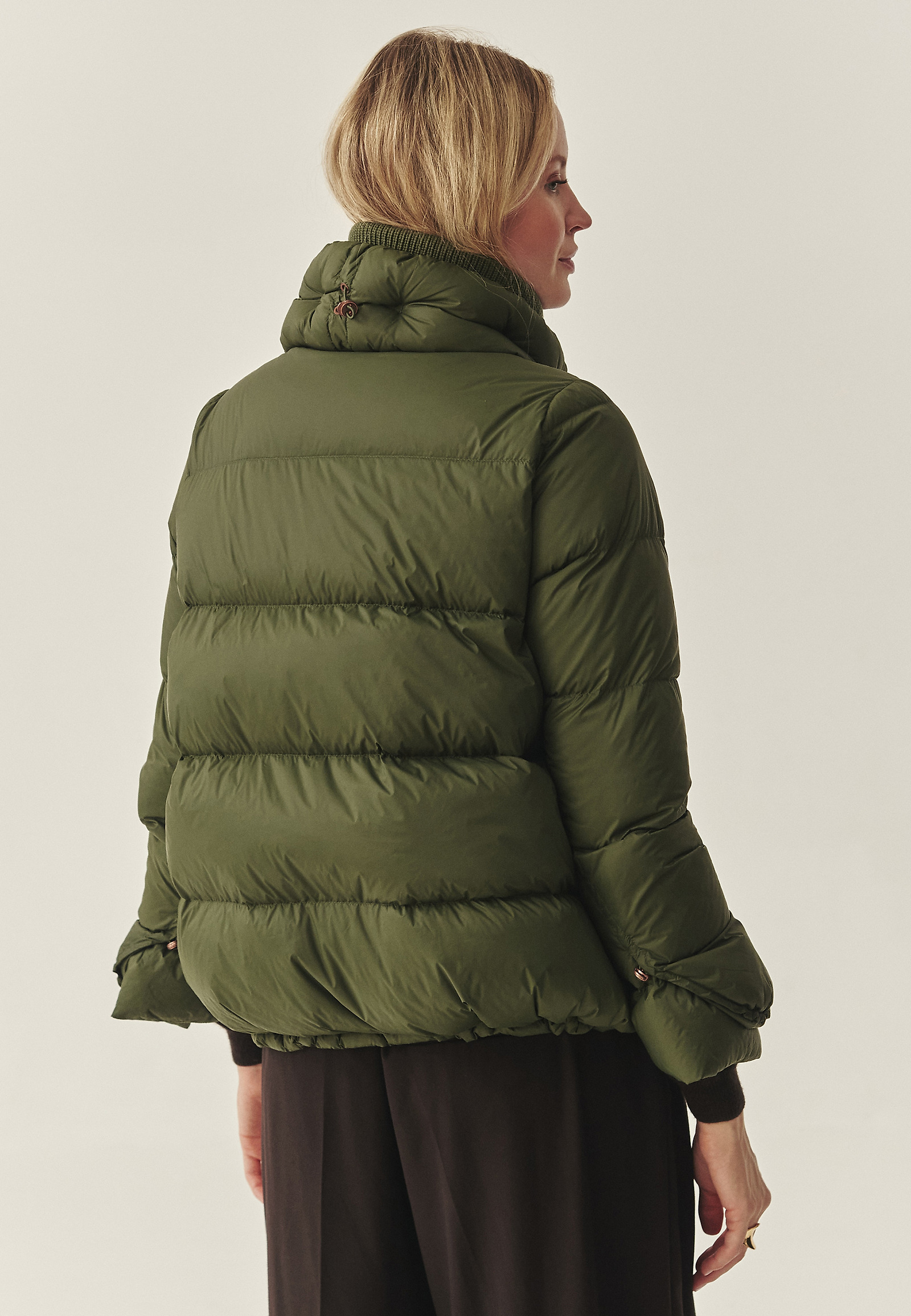 DOWN JACKET WITH STAND-UP COLLAR - BUBO DOWN JACKET WITH STAND-UP COLLAR - BUBO GREEN 117383