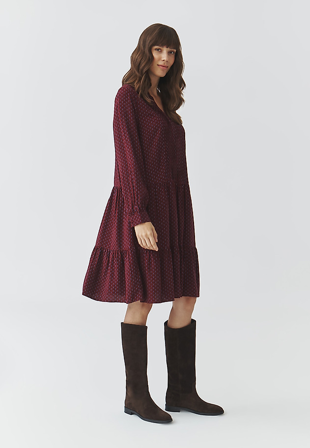 LADIES' FLARED FABRIC DRESS WITH ORIGINAL DESIGN — MISTY LADIES' FLARED FABRIC DRESS WITH ORIGINAL DESIGN — MISTY MULTIKOLOR 2
