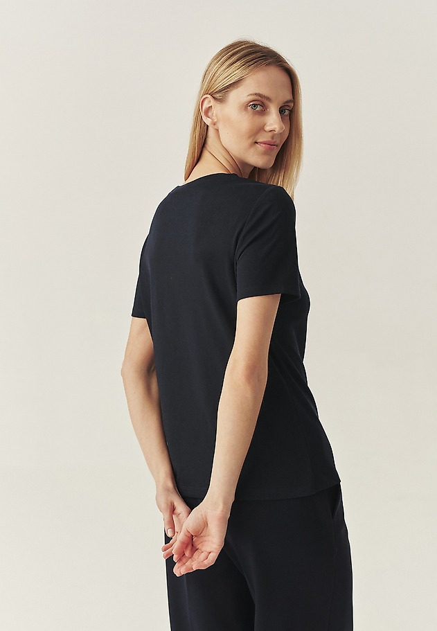CLASSIC BLOUSE WITH MODAL - LUCA CLASSIC BLOUSE WITH MODAL - LUCA NAVY BLUE 3