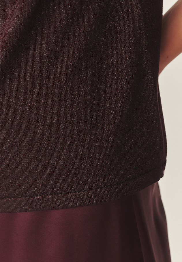 CLASSIC JUMPER WITH METALLIC FIBRE - LULU CLASSIC JUMPER WITH METALLIC FIBRE - LULU RED 6