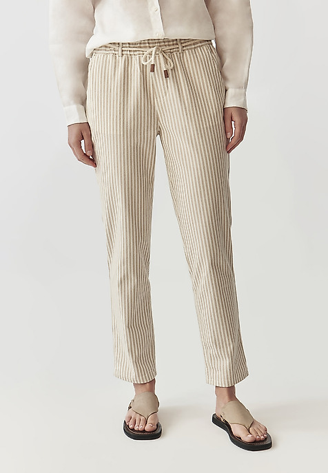 PANTALONI DE DAMĂ, DIN ȚESĂTURĂ, ÎN DUNGI - FARAJA MULTICOLOR 2