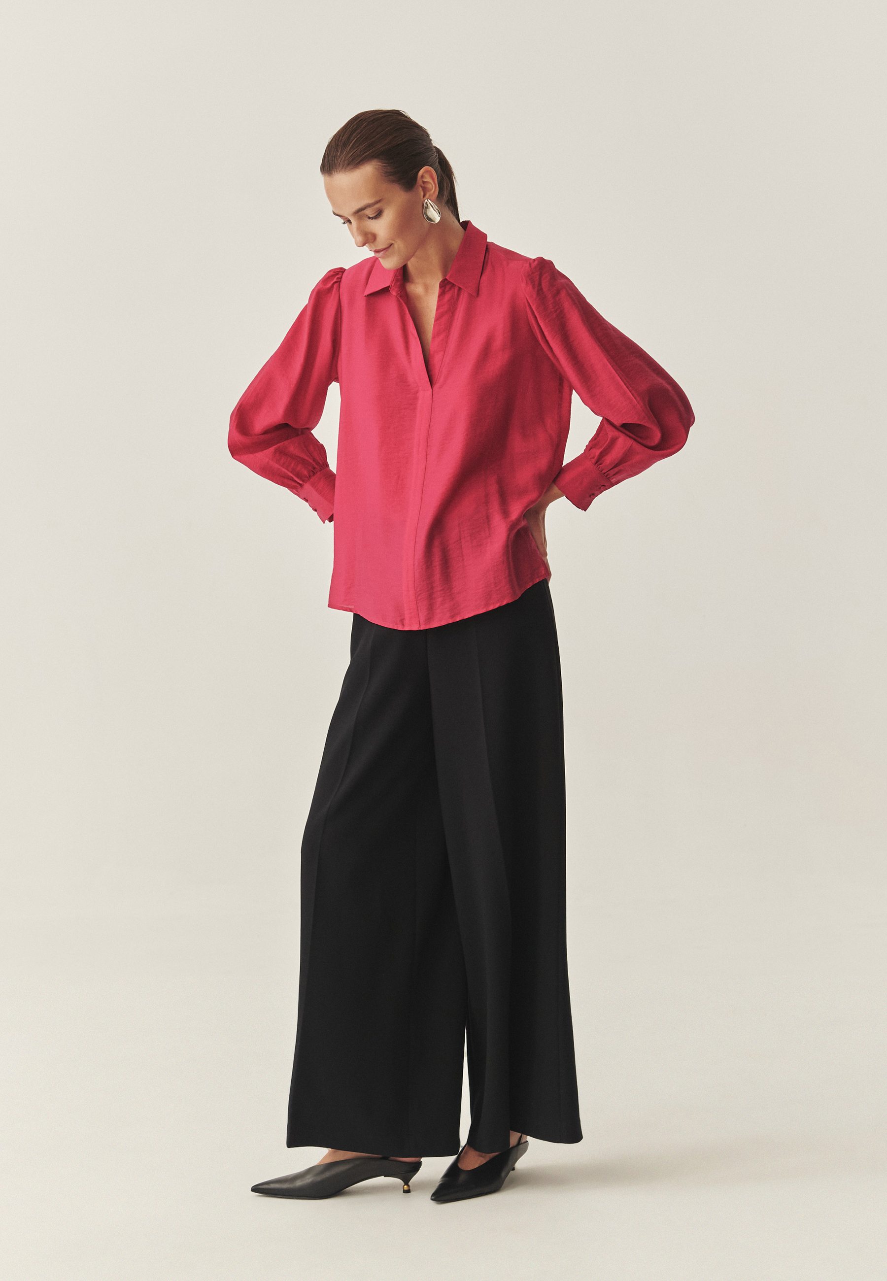 CREPE BLOUSE WITH VISCOSE - LANA PINK 2
