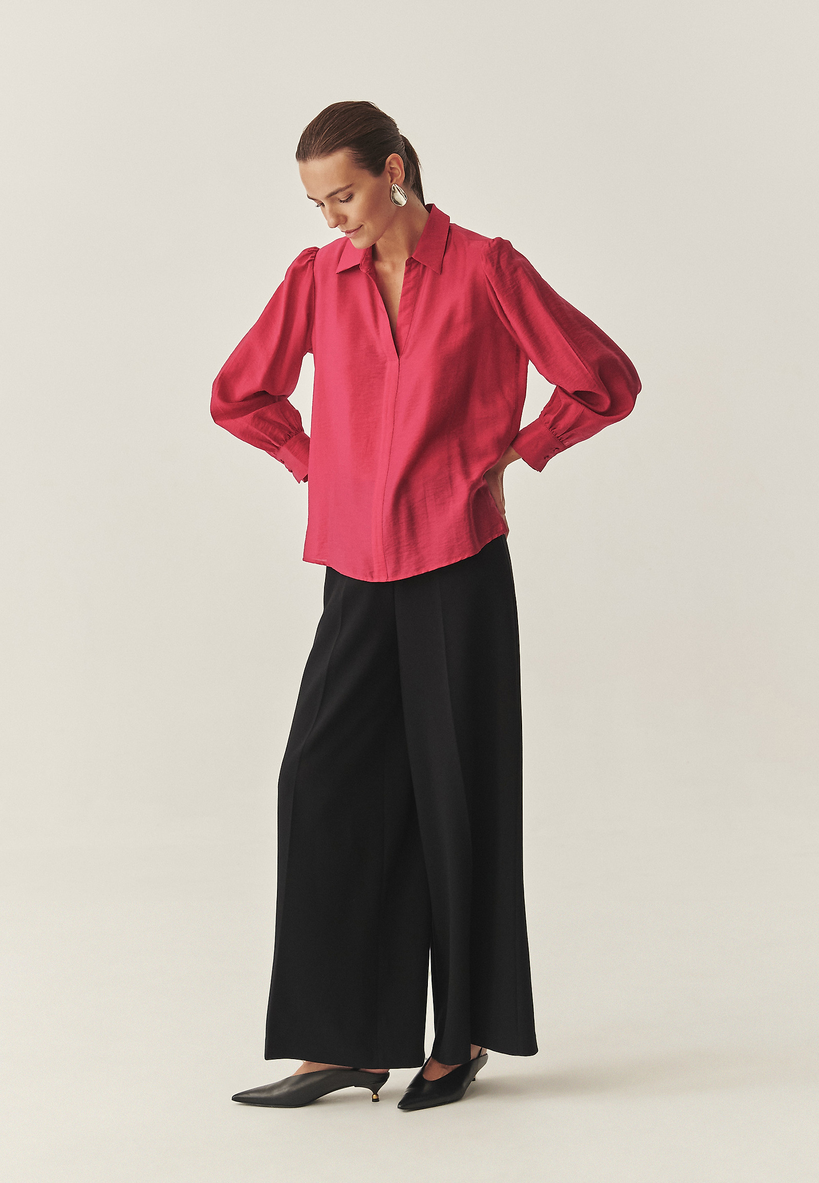 CREPE BLOUSE WITH VISCOSE - LANA CREPE BLOUSE WITH VISCOSE - LANA PINK 118244