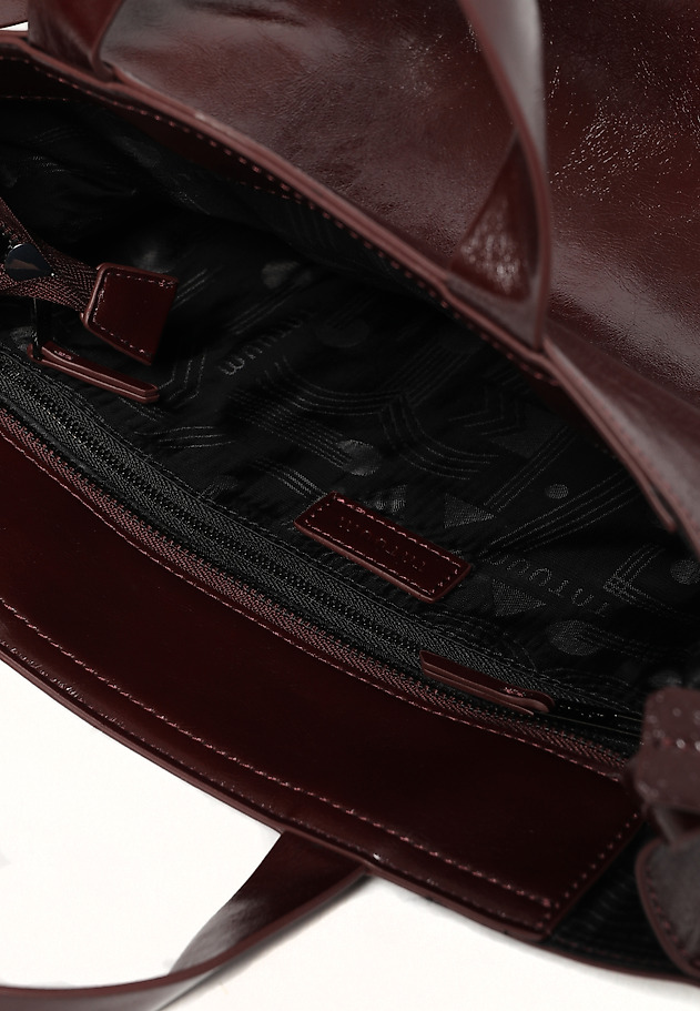BORDOWA TORBA SHOPPER - BURGUNDY SHIMMER BORDOWA TORBA SHOPPER - BURGUNDY SHIMMER CZERWONY 3