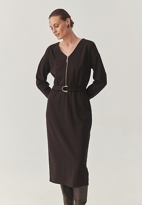 CLASSIC MIDI DRESS WITH BELT - VESSTA 1 CLASSIC MIDI DRESS WITH BELT - VESSTA 1