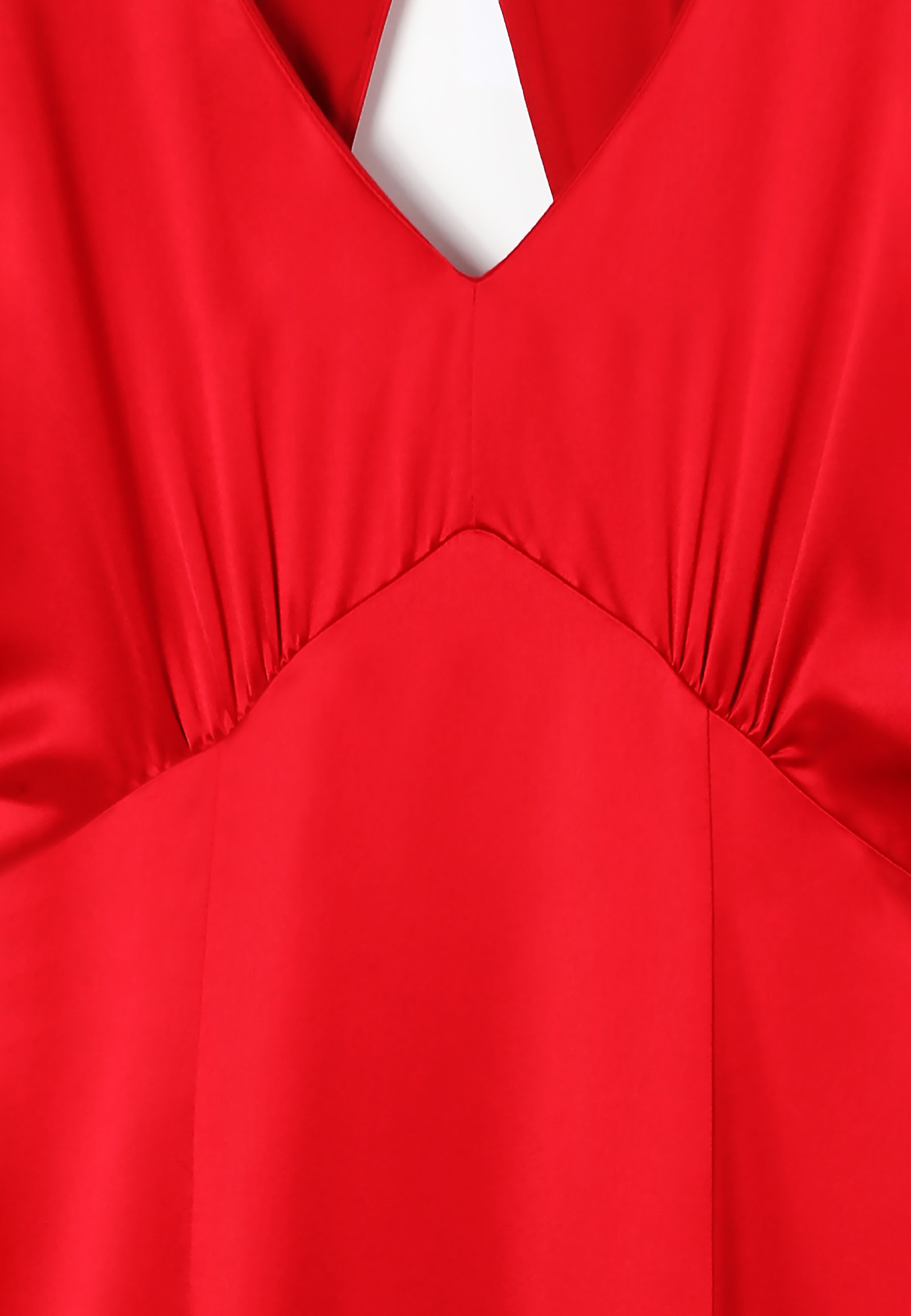 WOVEN SATIN MIDI DRESS — OTESSA WOVEN SATIN MIDI DRESS — OTESSA RED 103047