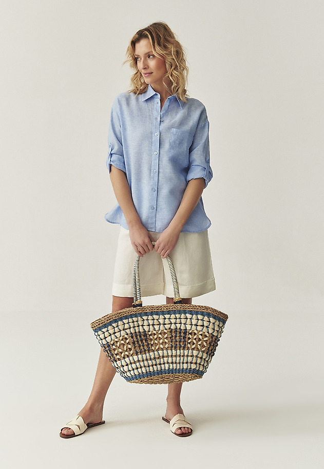 LINEN SHIRT - HANNA LINEN SHIRT - HANNA NIEBIESKI 5