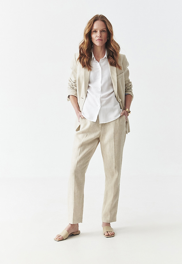 LINEN SUIT TROUSERS WITH STRAIGHT LEG - IMI LINEN SUIT TROUSERS WITH STRAIGHT LEG - IMI BEŻOWY 2