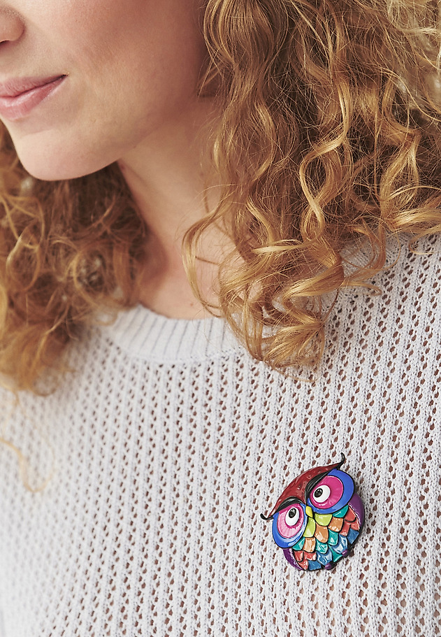 DECORATIVE BROOCH WITH ANIMAL MOTIF - TOBY DECORATIVE BROOCH WITH ANIMAL MOTIF - TOBY MULTIKOLOR 1