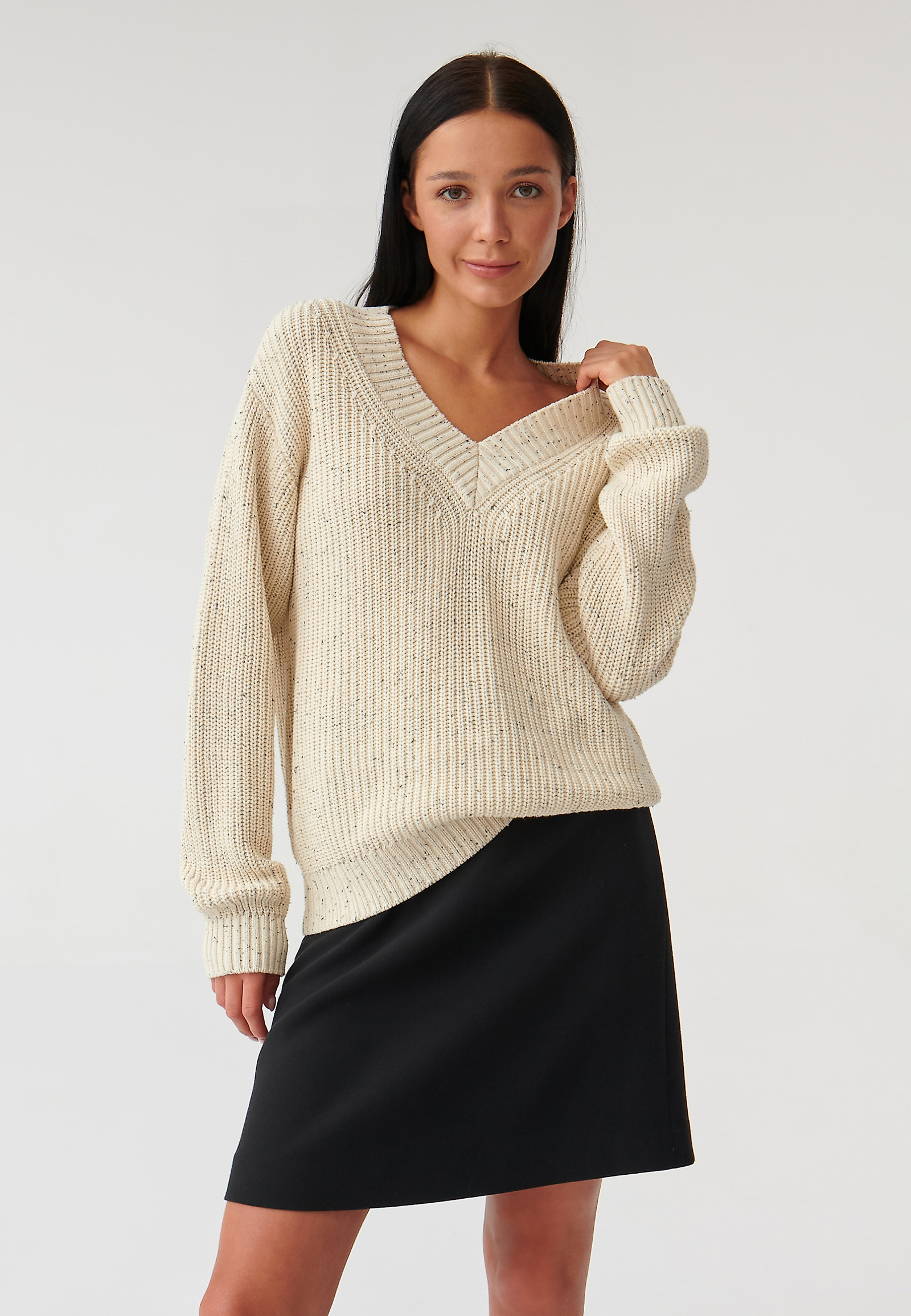 SWETER DAMSKI OVERSIZE EVENEKI SWETER DAMSKI OVERSIZE EVENEKI BEŻOWY 89884