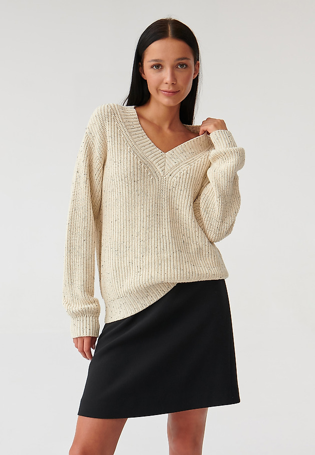 SWETER DAMSKI OVERSIZE EVENEKI SWETER DAMSKI OVERSIZE EVENEKI BEŻOWY 1