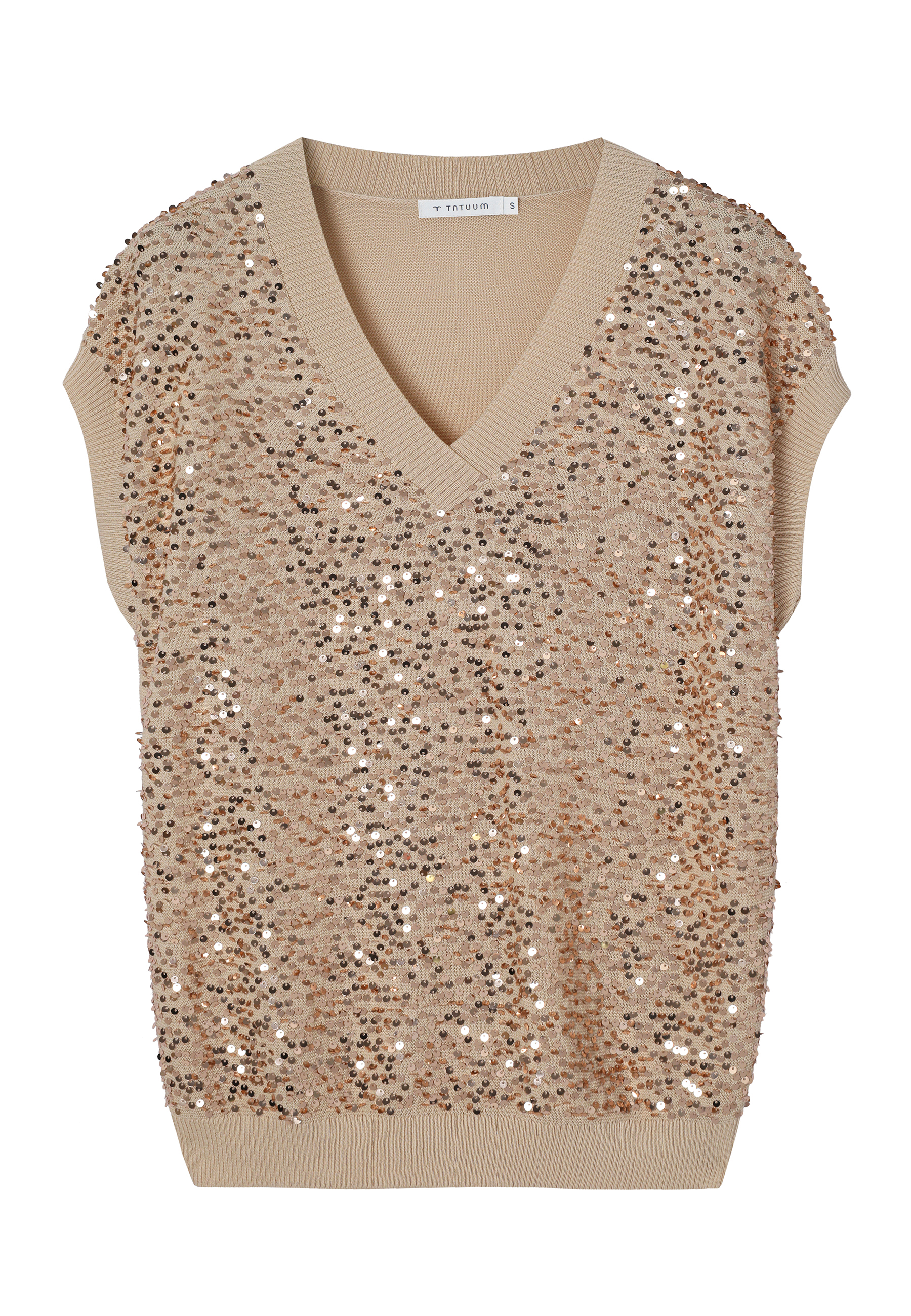 STILSKI JUMPER Z PAILLETAMI - ICOMA BEŽ 2