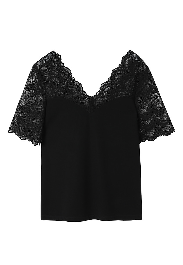 LADIES' KNITTED BLOUSE WITH LACE-UP NECKLINE — LACEY LADIES' KNITTED BLOUSE WITH LACE-UP NECKLINE — LACEY CZARNY 7