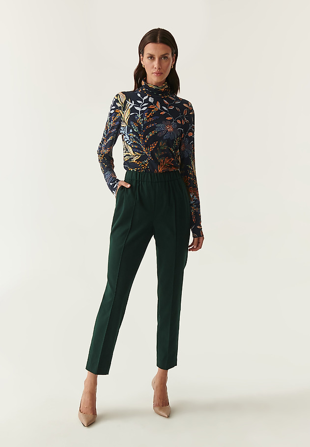 LADIES' PRESSED-CREASE TROUSERS LUNO LADIES' PRESSED-CREASE TROUSERS LUNO GREEN 1