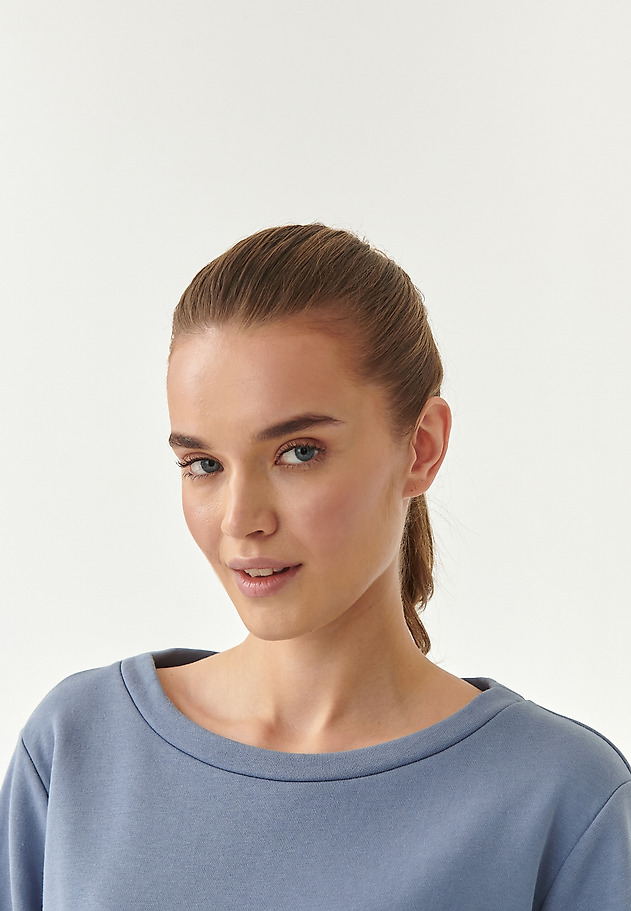 PROSTA BLUZA DAMSKA RIKAMI PROSTA BLUZA DAMSKA RIKAMI NIEBIESKI 3