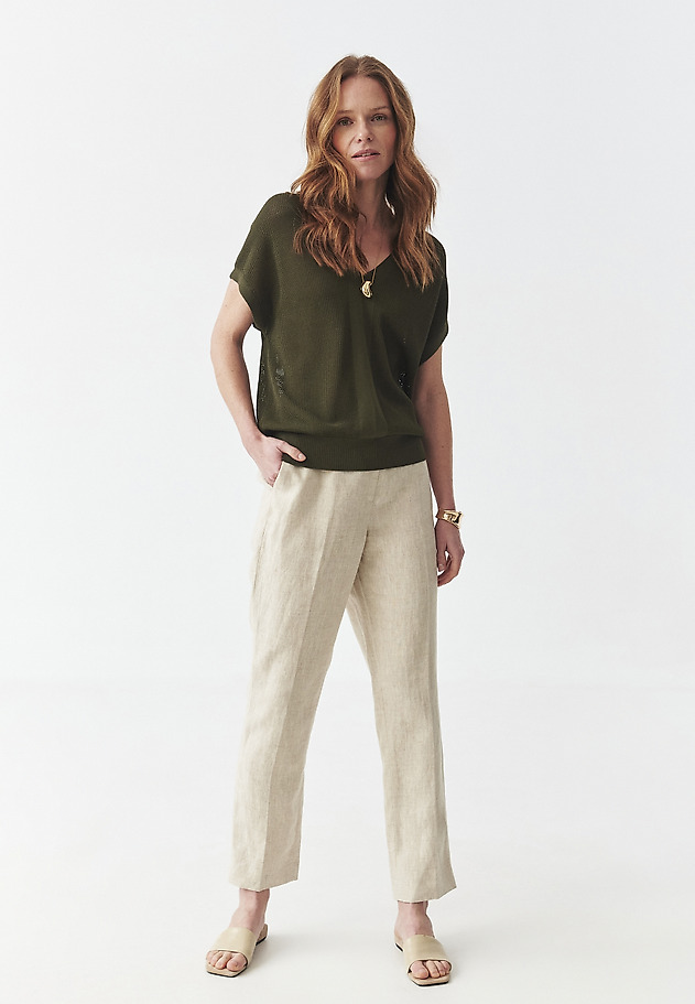 KNITTED BLOUSE WITH VISCOSE - TALA KNITTED BLOUSE WITH VISCOSE - TALA KHAKI 5