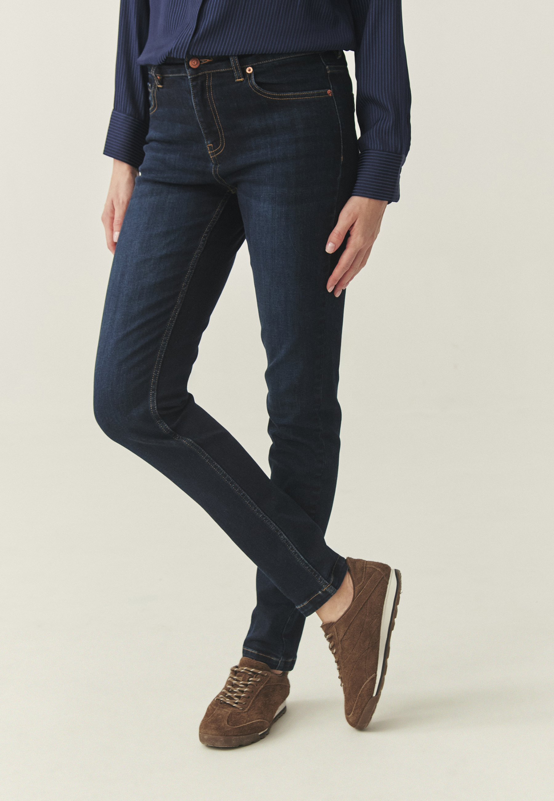DENIM SKINNY TROUSERS - TAROS NAVY BLUE 2
