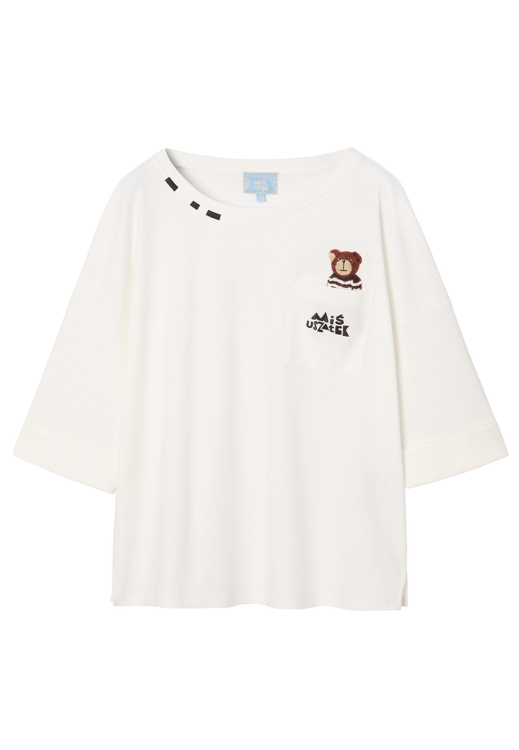 BAWEŁNIANY T-SHIRT Z BAJKOWYMI HAFTAMI - LABORI ECRU 2