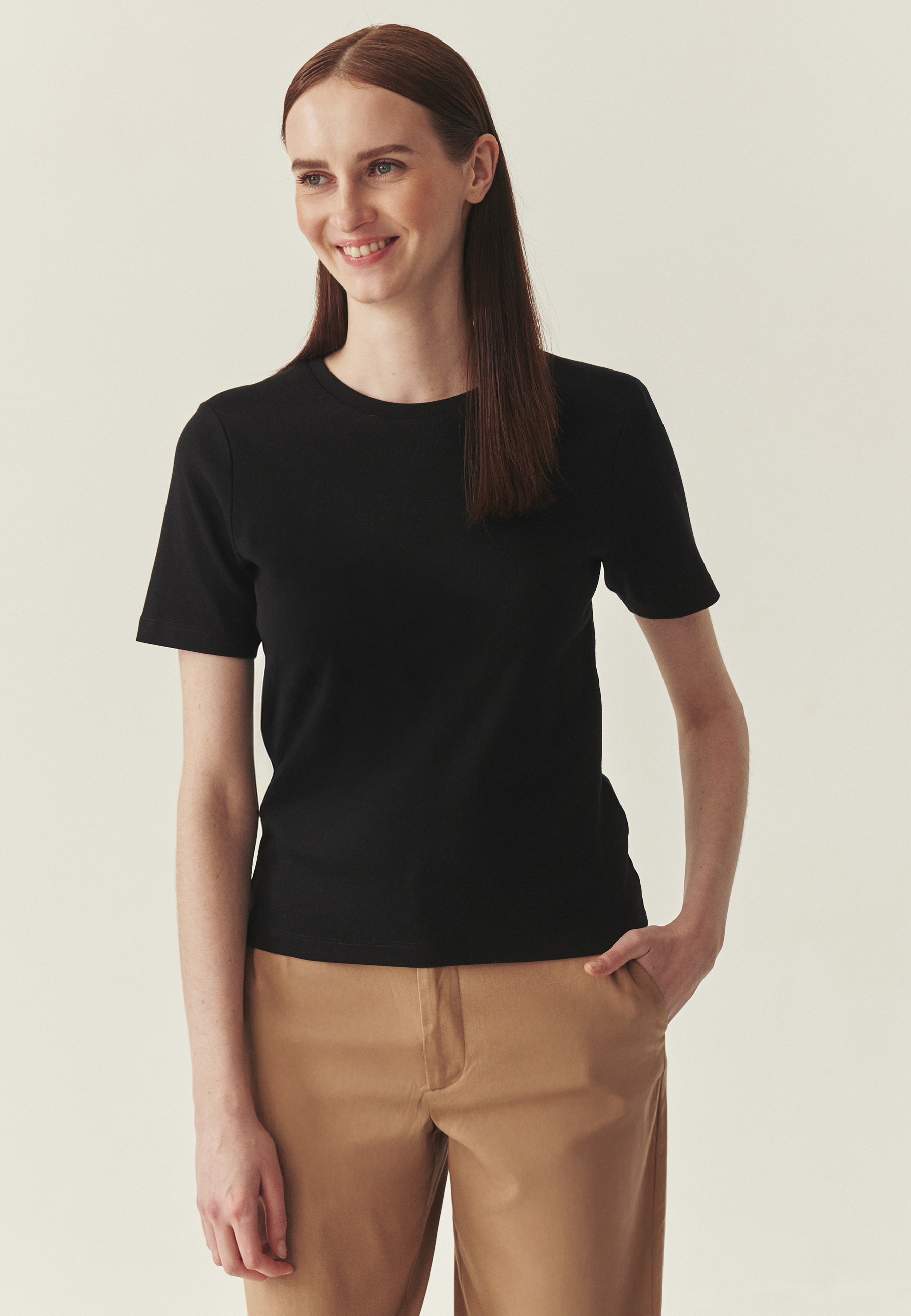 DOPASOWANA BLUZKA Z BAWEŁNĄ - MIKAJA CZARNY 2