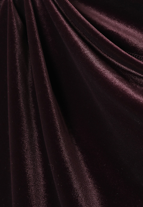 VELOUR BLOUSE WITH FLORAL DECORATION - BULAN 1 RED 2