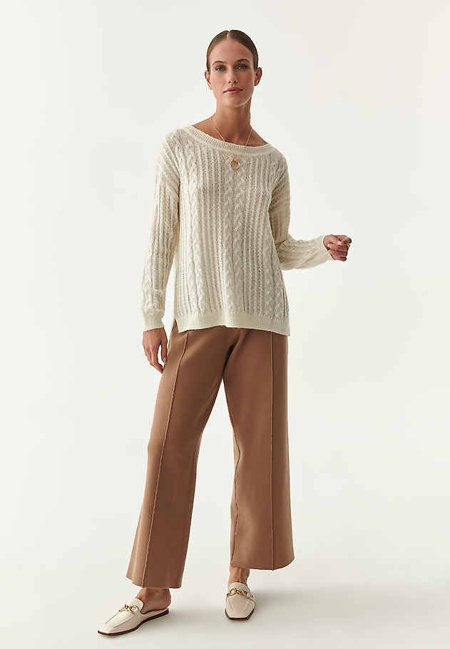 LADIES' SIMPLE PULLOVER WITH MOHAIR MIKO LADIES' SIMPLE PULLOVER WITH MOHAIR MIKO ECRU 4