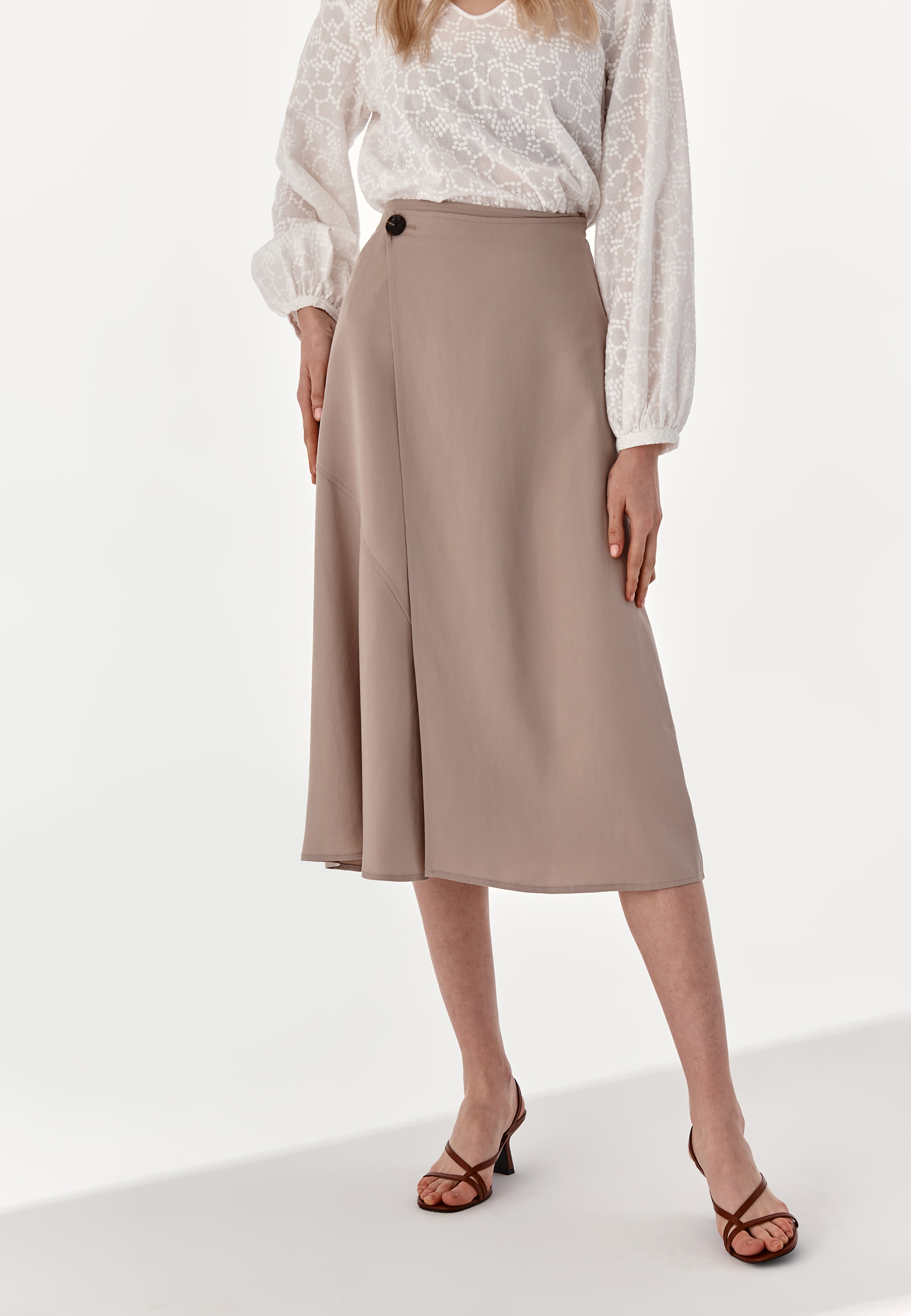 SPÓDNICZKA MIDI BRESKO BEŻOWY 2