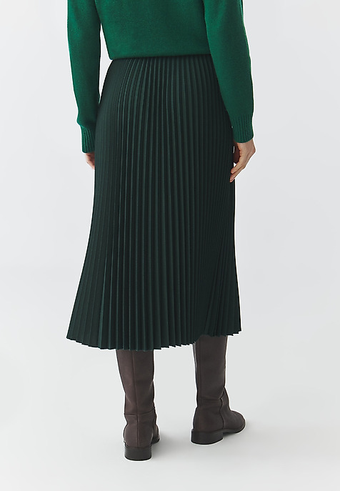 PLEATED WOVEN SKIRT — MIRAMA 4 GREEN 2
