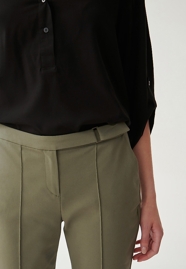 LADIES' FABRIC TROUSERS IN A HERRINGBONE PATTERN JAKINA LADIES' FABRIC TROUSERS IN A HERRINGBONE PATTERN JAKINA KHAKI 4