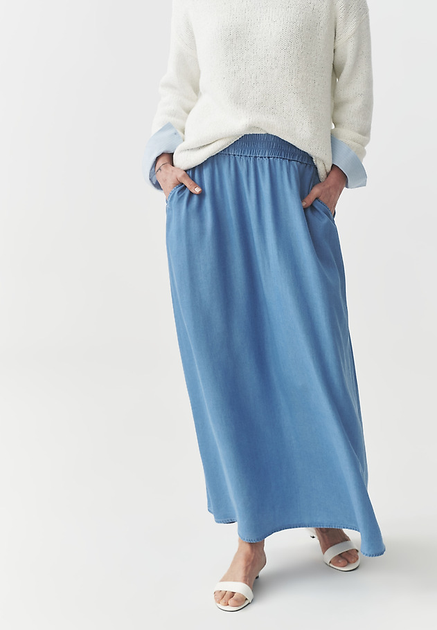 LONG LYOCELL SKIRT — SAND 3 LONG LYOCELL SKIRT — SAND 3 NIEBIESKI 2